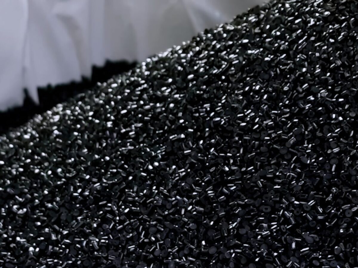 pile of black polymer granules